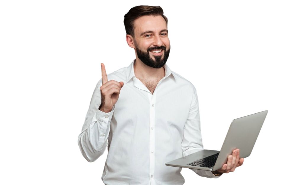 imagen-hombre-moreno-inteligente-que-trabaja-oficina-usando-computadora-portatil-plateada-haciendo-gesto-dedo-arriba-aislado-sobre-pared-gris-oscuro